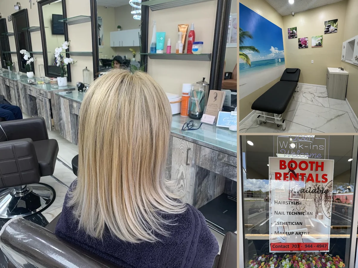 Color treatment setup inside a clean beauty salon.
