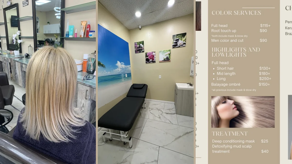 Facial spa room with a calm treatment bed.