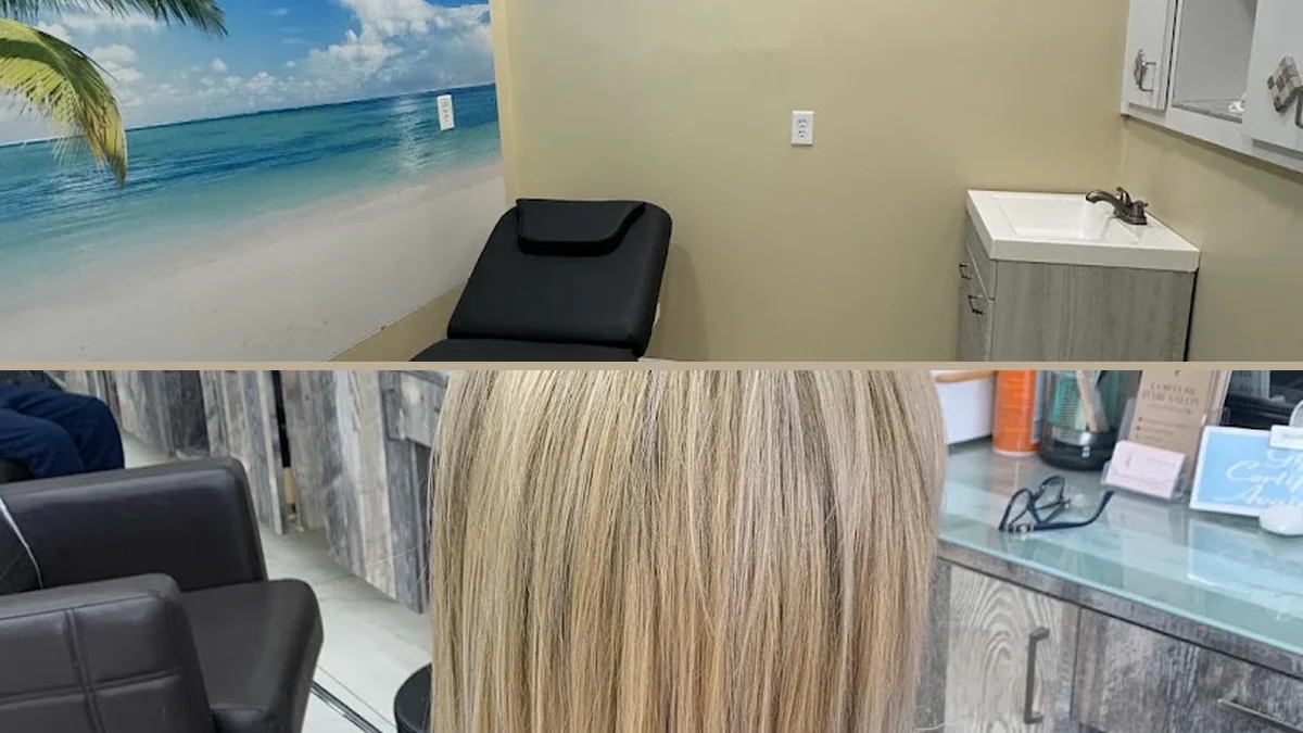 Color treatment setup inside a clean beauty salon.